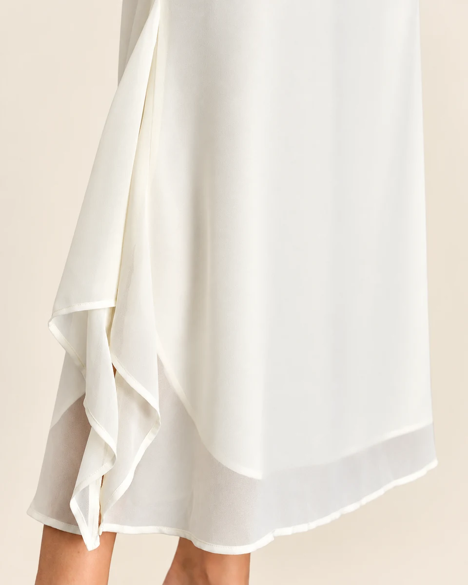 Vivienne Chiffon Maxi Dress — Apricot — hem detail