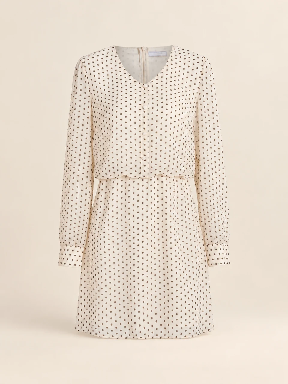 Isabelle Polka-Dot Mini Dress — Apricot — product photograph